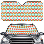 Turquoise Native American Pattern Print Car Windshield Sun Shade
