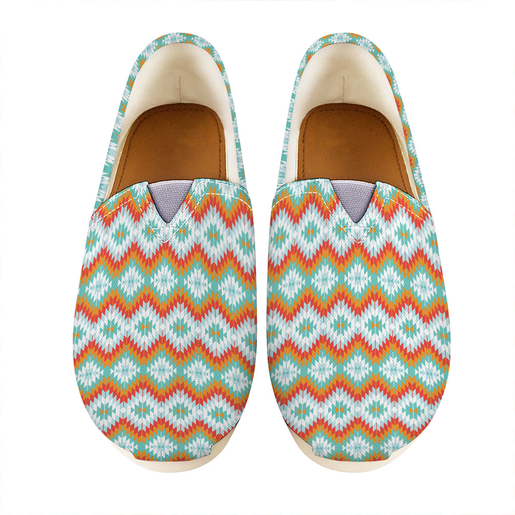 Turquoise Native American Pattern Print Casual Shoes