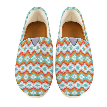 Turquoise Native American Pattern Print Casual Shoes