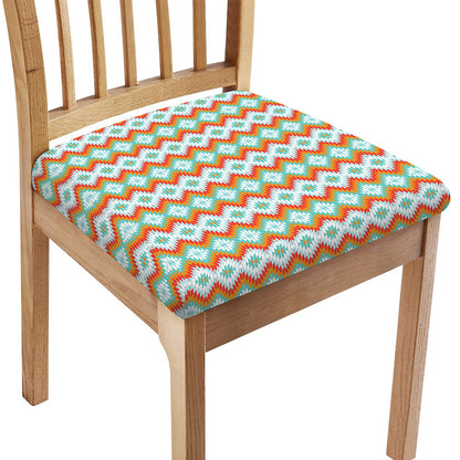 Turquoise Native American Pattern Print Chair Cushion Cover