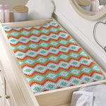 Turquoise Native American Pattern Print Changing Pad Cover