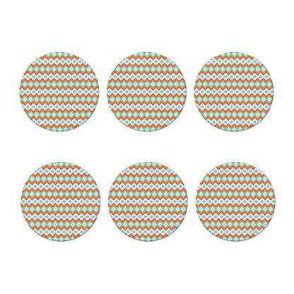 Turquoise Native American Pattern Print Coaster Set
