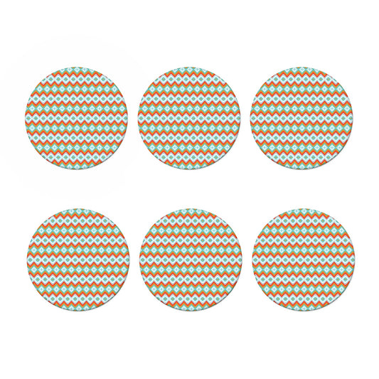 Turquoise Native American Pattern Print Coaster Set