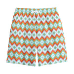 Turquoise Native American Pattern Print Cotton Shorts
