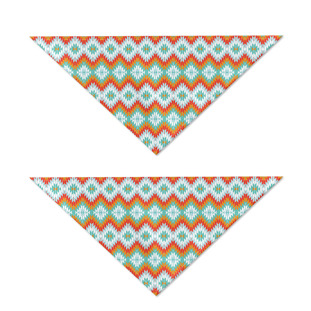 Turquoise Native American Pattern Print Dog Bandana