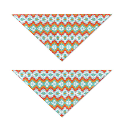 Turquoise Native American Pattern Print Dog Bandana