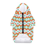 Turquoise Native American Pattern Print Dog Zip Up Hoodie
