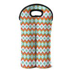 Turquoise Native American Pattern Print Double Neoprene Wine Tote