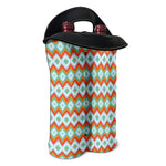 Turquoise Native American Pattern Print Double Neoprene Wine Tote