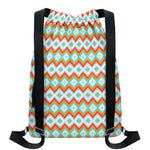 Turquoise Native American Pattern Print Drawstring Backpack