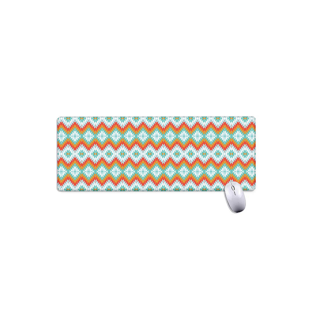 Turquoise Native American Pattern Print Extended Mouse Pad