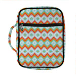 Turquoise Native American Pattern Print Front Pocket Bible Bag