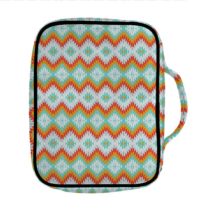 Turquoise Native American Pattern Print Front Pocket Bible Bag