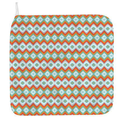 Turquoise Native American Pattern Print Hand Towel