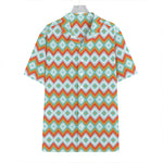 Turquoise Native American Pattern Print Hawaiian Shirt