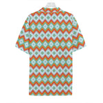 Turquoise Native American Pattern Print Hawaiian Shirt