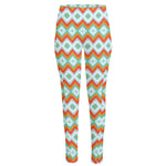 Turquoise Native American Pattern Print High-Waisted Pocket Leggings