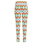 Turquoise Native American Pattern Print High-Waisted Pocket Leggings