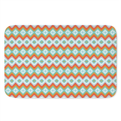Turquoise Native American Pattern Print Indoor Door Mat