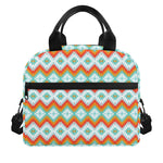 Turquoise Native American Pattern Print Insulated Lunch Bag