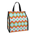 Turquoise Native American Pattern Print Insulated Lunch Tote