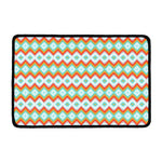 Turquoise Native American Pattern Print Kitchen Mat