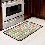 Turquoise Native American Pattern Print Kitchen Mat