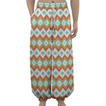 Turquoise Native American Pattern Print Lantern Pants