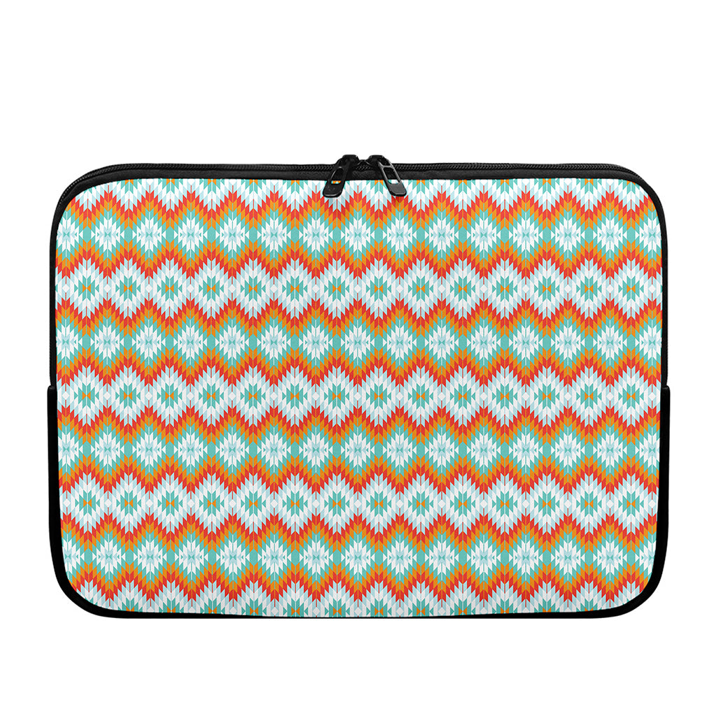 Turquoise Native American Pattern Print Laptop Sleeve