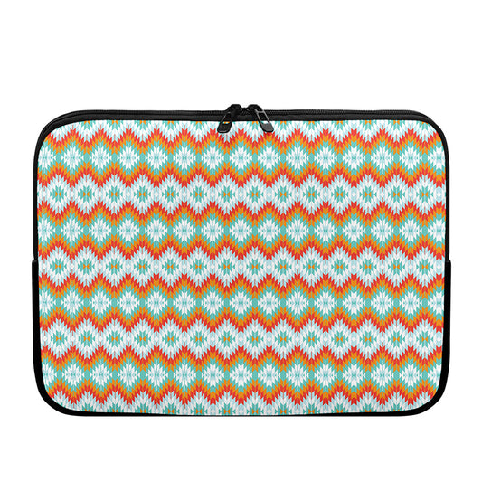 Turquoise Native American Pattern Print Laptop Sleeve