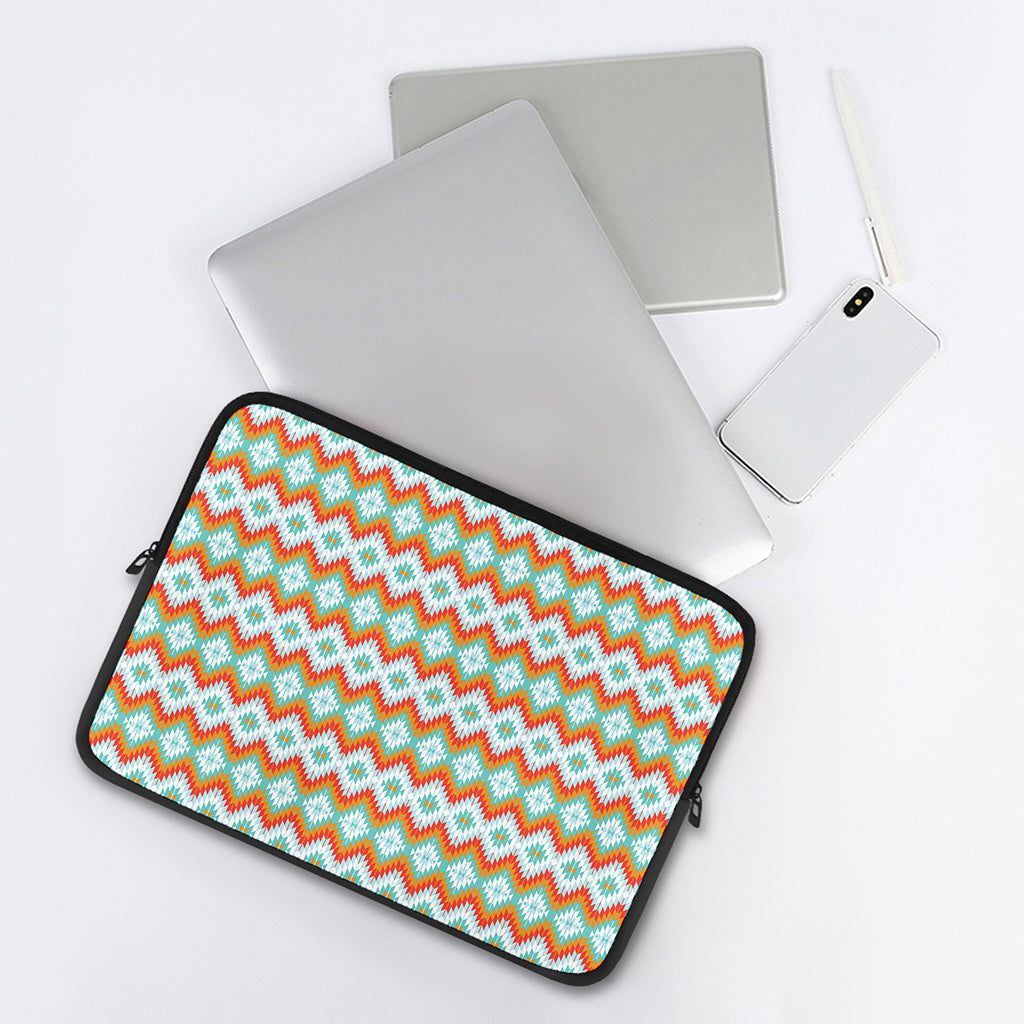 Turquoise Native American Pattern Print Laptop Sleeve