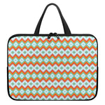 Turquoise Native American Pattern Print Laptop Sleeve With Handle