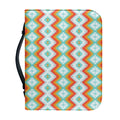 Turquoise Native American Pattern Print Leather Bible Cover