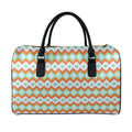 Turquoise Native American Pattern Print Leather Duffel Bag