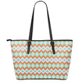 Turquoise Native American Pattern Print Leather Tote Bag With Zipper