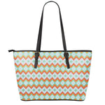 Turquoise Native American Pattern Print Leather Tote Bag