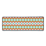 Turquoise Native American Pattern Print Long Kitchen Mat