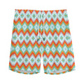 Turquoise Native American Pattern Print Men's Athletic Shorts
