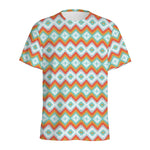 Turquoise Native American Pattern Print Men's Sports T-Shirt