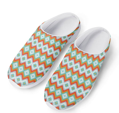 Turquoise Native American Pattern Print Mesh Casual Shoes
