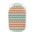 Turquoise Native American Pattern Print Mesh Laundry Hamper