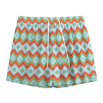 Turquoise Native American Pattern Print Mesh Shorts