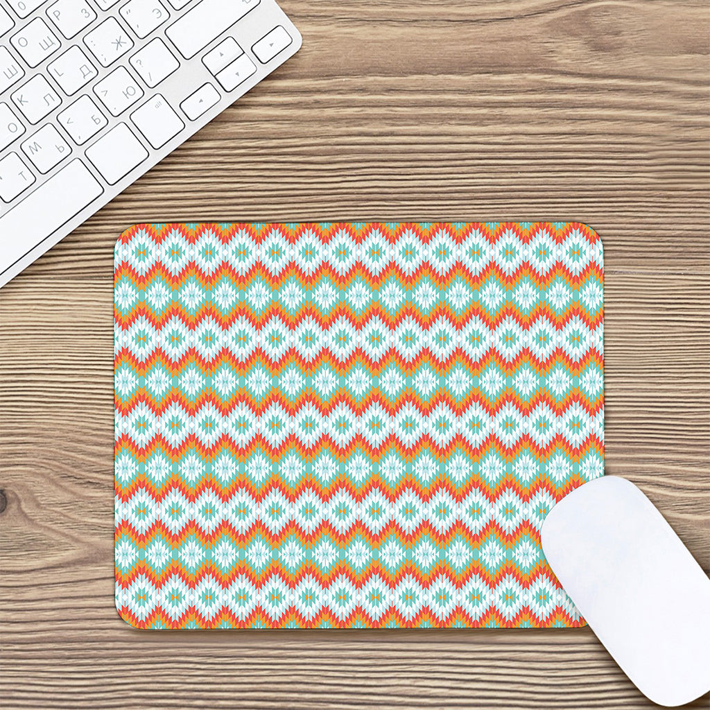 Turquoise Native American Pattern Print Mouse Pad