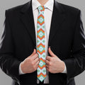 Turquoise Native American Pattern Print Necktie