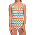Turquoise Native American Pattern Print One Piece Swimsuit