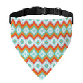 Turquoise Native American Pattern Print Over The Collar Dog Bandana