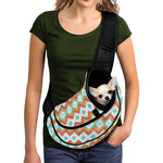 Turquoise Native American Pattern Print Pet Sling Carrier