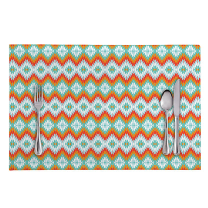 Turquoise Native American Pattern Print Placemat