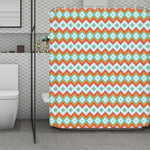Turquoise Native American Pattern Print Polyester Shower Curtain
