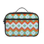 Turquoise Native American Pattern Print Portable Lunch Bag